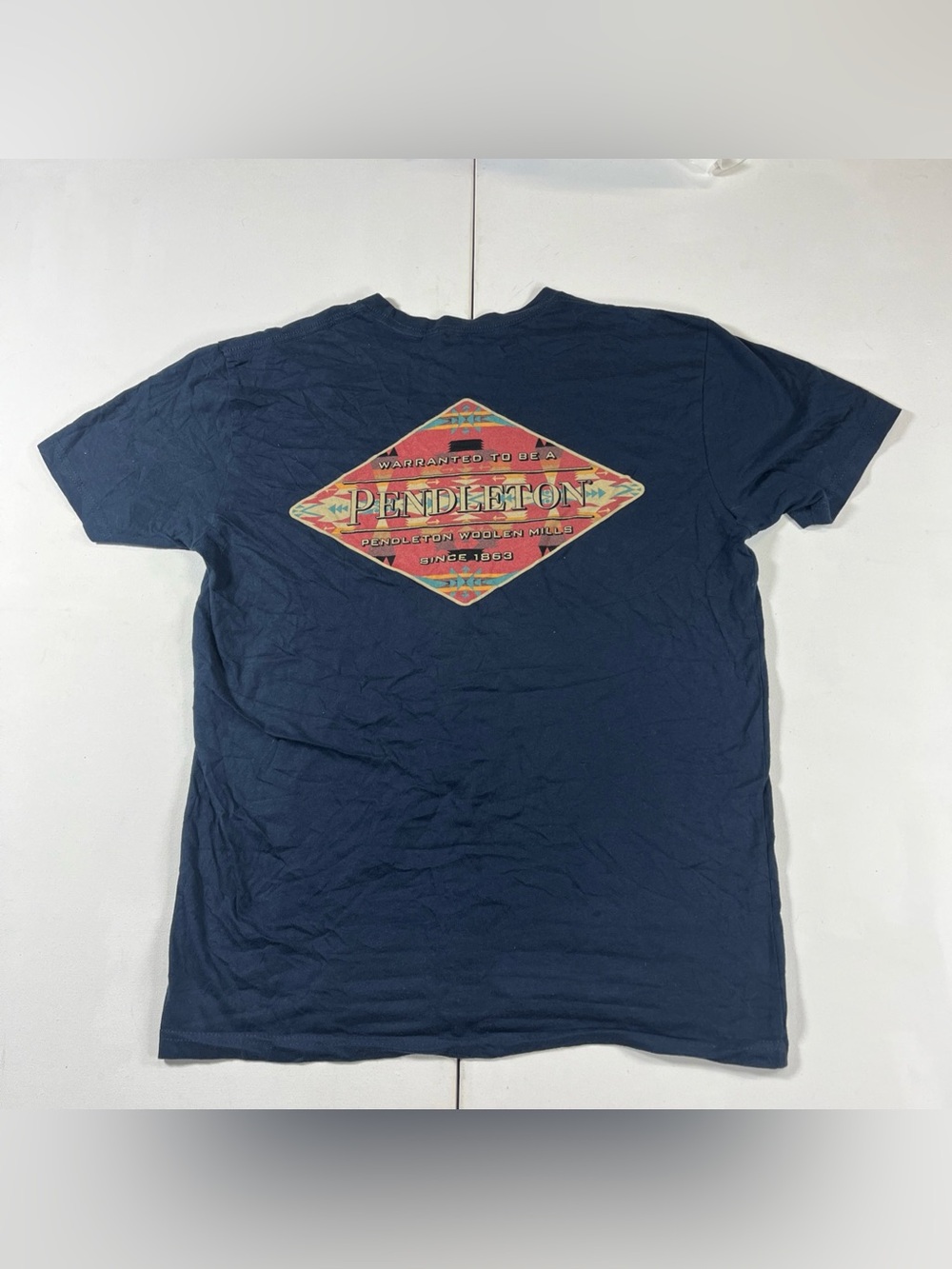 PENDLETON T Shirt Tribal Southwestern Graphic Tee Woolen Mills Blue Men’s L